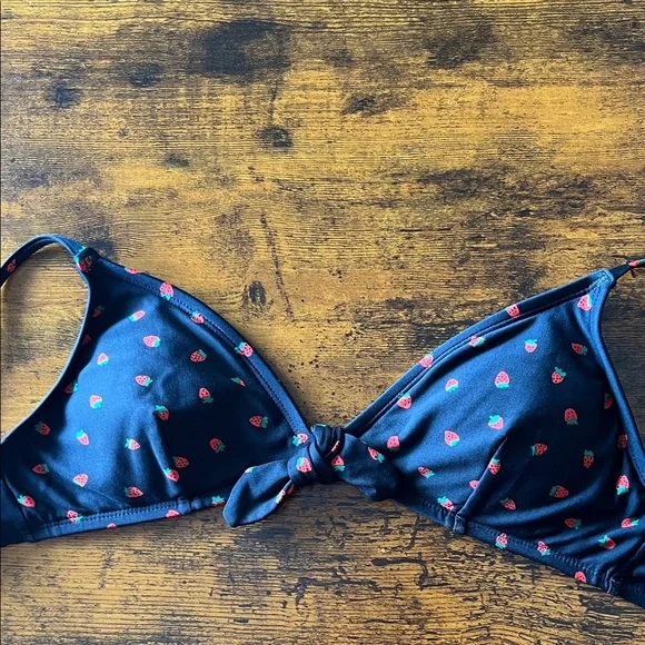 NWT Madewell Tie Front Top Fresh Strawberries Bikini - High-Waited Bottom  -S - Picture 8 of 16